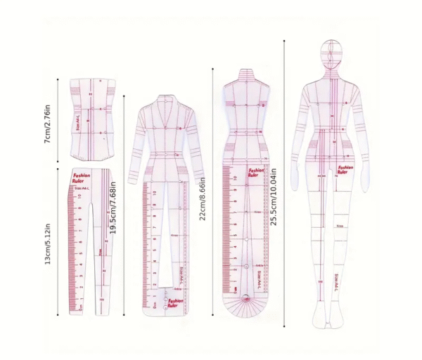 FASHION ILLUSTRATION RULER(5Pcs) - Image 2