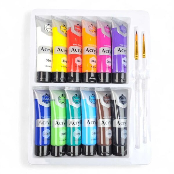Acrylic Paint Set 12pcs x 30ml - Image 2