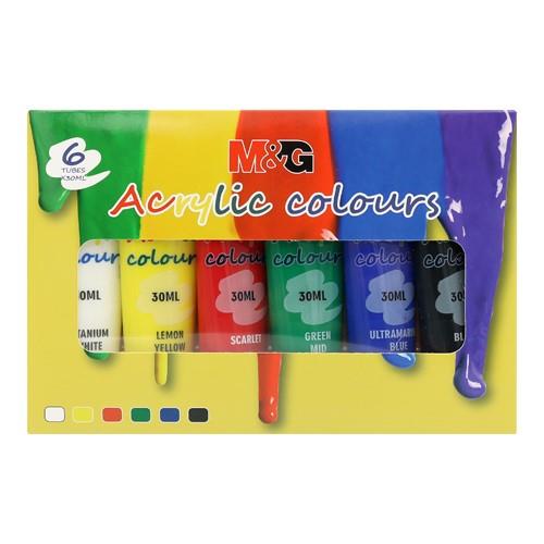 Acrylic Colours 30ml x 6pcs