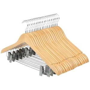 Wooden Hanger with Clips