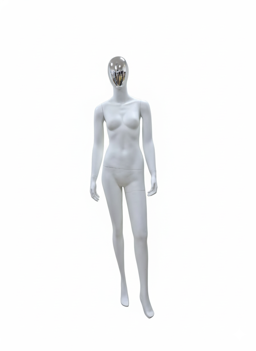 Fibreglass White Silver Face Mannequin
